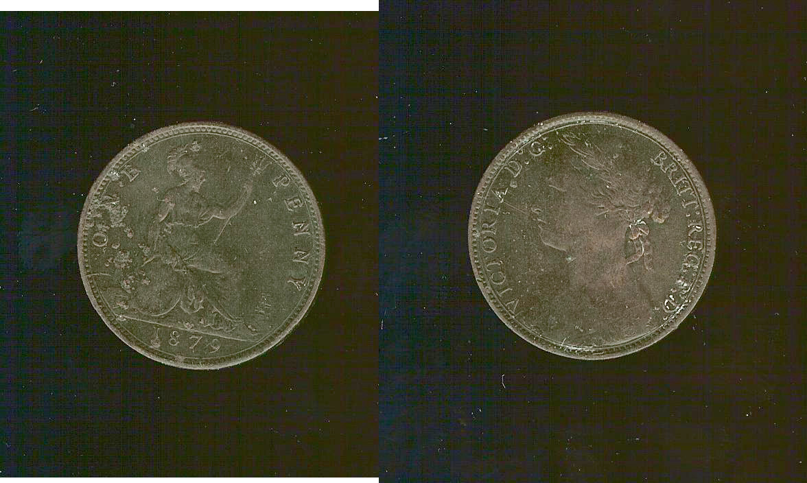 English penny 1879 VF+